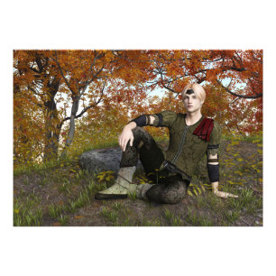 Herfst Fantasie Prins Bos Portret Foto Afdruk