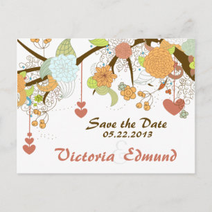 Herfst Fantasy Floral Save the Date Briefkaart
