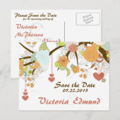 Herfst Fantasy Floral Save the Date Briefkaart (Voorkant / Achterkant)