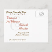 Herfst Fantasy Floral Save the Date Briefkaart (Achterkant)