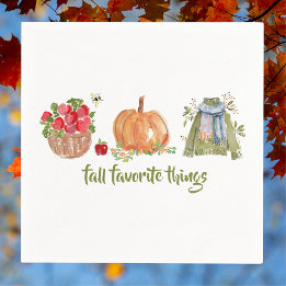 Herfst Favoriete dingen Appels, Pompoen, Trui Servet
