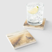 Herfst fazant in tarwe stenen onderzetter (Zijkant)