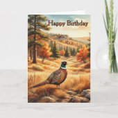 Herfst Fazant Vogel Natuur Verjaardag Kaart (Voorkant)