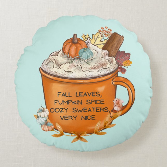 Herfst Feelings - Dubbelzijdig Rond Kussen (Voorkant)