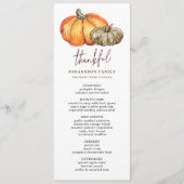 HERFST FEESTELIJKE POMPOENEN THANKSGIVING DINER ME MENU (Voorkant)