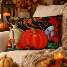 Herfst Festieve Antieke Schildering Pompoen Decora