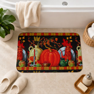 Herfst Festieve Antieke Schildering Pompoen Decora Badmat