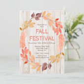 Herfst Festival Herfstbladeren Uitnodiging (Staand voorkant)