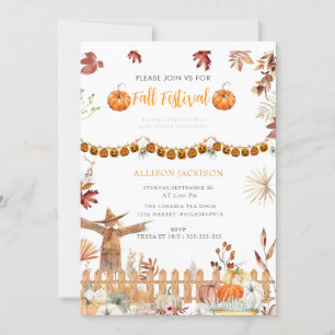 Herfst Festival Jaarlijks geel Pumpkin baby shower Kaart