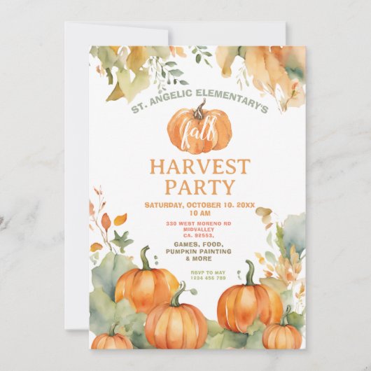 Herfst Festival Uitnodiging Oogstfeest (Voorkant)