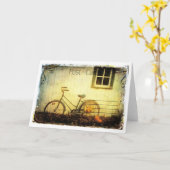 Herfst Fiets Briefkaart Textuur (Gele Bloem)