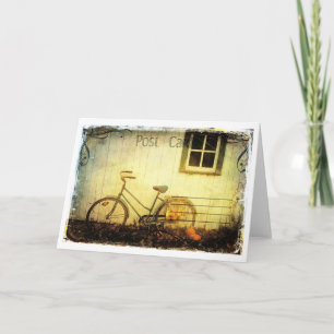 Herfst Fiets Briefkaart Textuur