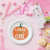 Herfst First Birthday Pumpkin Papieren Bordje (Feest)