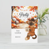 Herfst Flanellen & Fizz Vriendendag Dankfeest Fees Kaart (Staand voorkant)