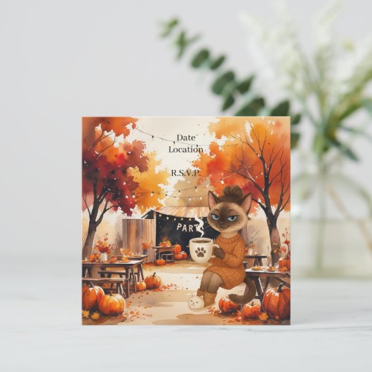 Herfst Flannel & Fizz Vriendschapsfeest Save The Date (Staand voorkant)