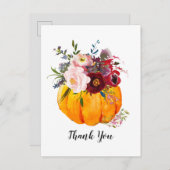 herfst, floraal, pompoen uitnodiging briefkaart (Voorkant / Achterkant)