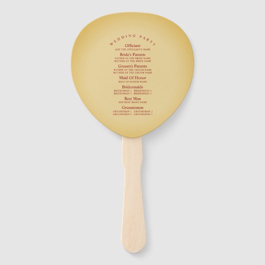 Herfst Floral Aged Gold Wedding Programma Handwaaier (Achterkant)
