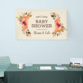 Herfst Floral Baby shower Backdrop Spandoek (Beurs)