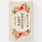 Herfst Floral Baby shower Backdrop Spandoek (Verticaal)