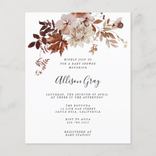 Herfst Floral Baby shower   Begrotingsbrochure Flyer