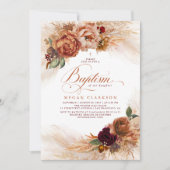Herfst Floral Baptism Uitnodiging (Voorkant)
