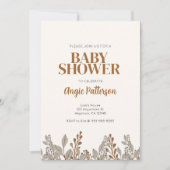 Herfst Floral Boho Baby shower Uitnodiging (Voorkant)