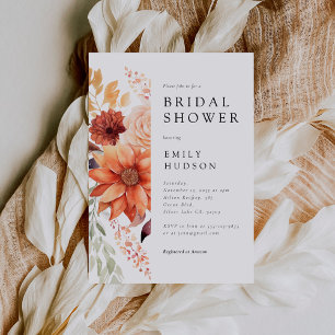 Herfst Floral Boho Bridal Shower Invitation Kaart