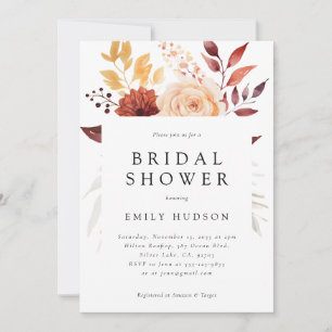 Herfst Floral Boho Bridal Shower Invitation Kaart