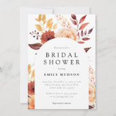 Herfst Floral Boho Bridal Shower Invitation Kaart (Voorkant)