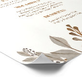 Herfst Floral Boho Friendsgiving Menu Poster (Hoek)