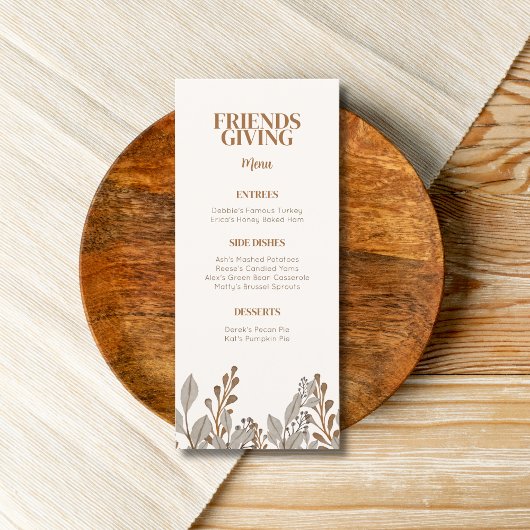 Herfst Floral Boho Friendsgiving Menu Sjabloon