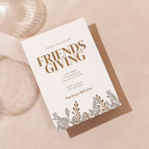 Herfst Floral Boho Friendsgiving Uitnodiging