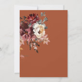 Herfst Floral Boho Rustic Waterverf Wedding Kaart (Achterkant)