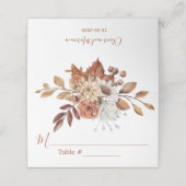 Herfst Floral Bouquet White Wedding Place Card (Buitenkant ongevouwen)