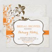 Herfst Floral Bridal Shower Invitations Kaart (Voorkant / Achterkant)