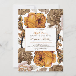 Herfst Floral Bridal Shower Kaart