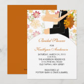 Herfst Floral Bride Bridal Shower Kaart (Voorkant / Achterkant)