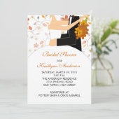 Herfst Floral Bride Bridal Shower Kaart (Staand voorkant)