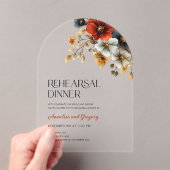Herfst Floral bruiloft repetitie diner Acryl Uitnodigingen (Insitu (Draagbaar))