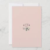 Herfst Floral Burgundy Red & Blush Wedding Kaart (Achterkant)