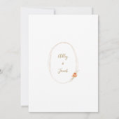 Herfst Floral Burnt Oranje Boho Wedding Kaart (Achterkant)