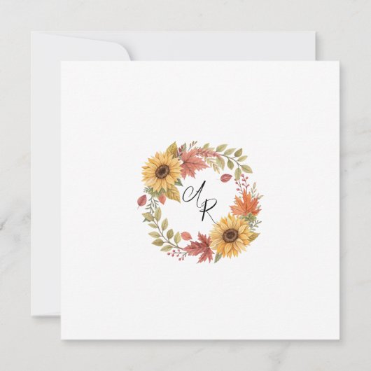 Herfst Floral Couples Shower Invitation Kaart (Achterkant)