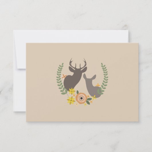 Herfst Floral Deer Wedding RSVP (Voorkant)