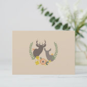 Herfst Floral Deer Wedding RSVP (Staand voorkant)