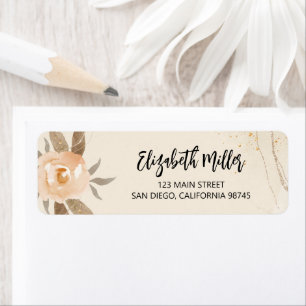 Herfst Floral Elegant Wedding Return Label