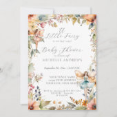 Herfst Floral Enchanted Fairy Daisy Meisje Baby sh Kaart (Voorkant)