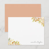 Herfst Floral Eucalyptus Boho Aangepaste naam Notitiekaartje (Voorkant / Achterkant)