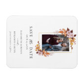 Herfst Floral Foto Elegant Script Botanical Magneet (Horizontaal)