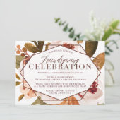  Herfst Floral Friendsgiving Celebration Kaart (Staand voorkant)