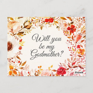 Herfst Floral Godmoeder Voorstel Kaart
